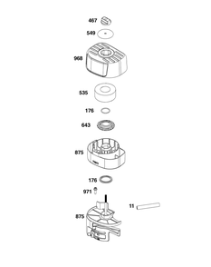 Part Location Diagram of 593363 Briggs and Stratton Retainer-air filter
